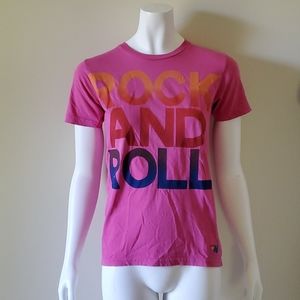 Aviator Nation pink Rock and Roll tee girls 14
